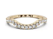 Round Lab-Grown Diamond Pavé Curved Wedding Band | Micro Prong Set | Yellow Gold