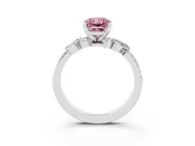 Radiant Cut Floral Engagement Ring Setting for a Fancy Pink Lab-Grown Diamond | Platinum