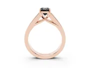 Emerald Cut Channel-Set Engagement Ring Setting for a Black Center | Wide Band | Rose Gold