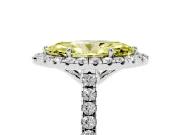 Marquise Raised Halo Engagement Ring Setting for a Fancy Yellow Lab-Grown Diamond | Platinum
