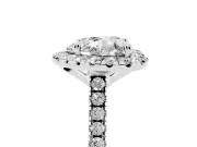 Heart-Shaped Halo Engagement Ring Setting | Tapered Band | Sterling Silver