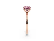 Round Micro-Prong Hidden Halo Engagement Ring Setting for a Fancy Pink Lab-Grown Diamond | Plain Band | Rose Gold