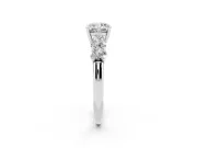 Cushion Cut Five Stone Engagement Ring Setting | Prong Set Side Stones | White Gold