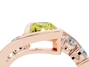 Radiant Cut Bezel Bypass Engagement Ring Setting for a Fancy Yellow Lab-Grown Diamond | Rose Gold