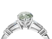 Marquise Tapered Baguette Engagement Ring Setting for a Fancy Green Lab-Grown Diamond | Platinum