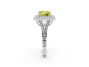 Princess Cut Halo Engagement Ring Setting for a Fancy Yellow Lab-Grown Diamond | Platinum - Design NV-24799