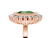 Oval Bezel Halo Engagement Ring Setting for a Fancy Green Lab-Grown Diamond | Rose Gold