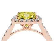 Princess Cut Raised Halo Engagement Ring Setting for a Fancy Yellow Lab-Grown Diamond | Rose Gold