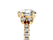 Heart-Shaped Side Stone Pave Engagement Ring Setting | Paired Round Accents | Yellow Gold