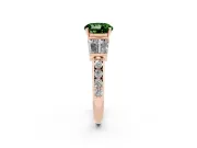 Round Channel Set Baguette Engagement Ring Setting for a Fancy Green Lab-Grown Diamond | Rose Gold
