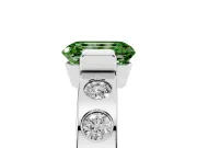 Emerald Cut Tension Style Engagement Ring Setting for a Fancy Green Lab-Grown Diamond | Sterling Silver