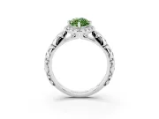 Marquise Leaf Halo Engagement Ring Setting for a Fancy Green Lab-Grown Diamond | White Gold