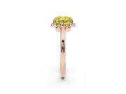 Cushion Cut Petal Halo Engagement Ring Setting for a Fancy Yellow Lab-Grown Diamond | Rose Gold