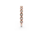 Round Lab-Grown Diamond Vintage Half Eternity Band | Milgrain Marquise Frames | Rose Gold
