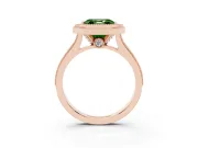 Asscher Cut Vintage Milgrain Halo Engagement Ring Setting for a Fancy Green Lab-Grown Diamond | Bezel Head | Rose Gold