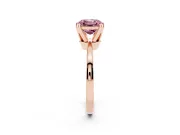 Asscher Cut Tapered Solitaire Engagement Ring Setting for a Fancy Pink Lab-Grown Diamond | Claw Prong Head | Rose Gold