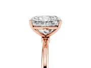 Radiant Cut Thin Solitaire Engagement Ring Setting | Straight Plain Band | Rose Gold