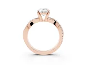 Oval Pavé Twist Engagement Ring Setting | Crossover Band | Rose Gold