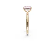 Asscher Cut Hidden Halo Ring Setting for a Fancy Pink Lab-Grown Diamond | Yellow Gold