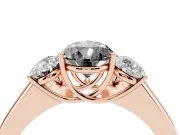 Pear-Shaped Three Stone Engagement Ring Setting for a Black Center | Rose Gold