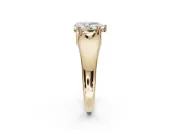 Pear-Shaped Double Claw Solitaire Engagement Ring Setting | Wide Plain Band | Yellow Gold