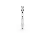 Round Lab-Grown Diamond Five-Stone Men's Wedding Band | Shared Prongs | White Gold