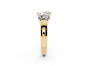 Oval Three Stone Engagement Ring Setting | Touching Side Stones | Yellow Gold