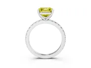Asscher Cut Pavé Solitaire Engagement Ring Setting for a Fancy Yellow Lab-Grown Diamond | Sterling Silver