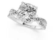 Cushion Cut Twisted Split Shank Pave Engagement Ring Setting | Pave Gallery | Platinum