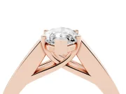 Marquise Channel-Set Engagement Ring Setting | Princess Side Stones | Rose Gold