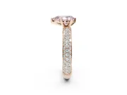 Pear-Shaped Domed Pavé Engagement Ring Setting for a Fancy Pink Lab-Grown Diamond | Rose Gold