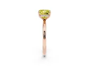 Princess Cut Hidden Halo Ring Setting for a Fancy Yellow Lab-Grown Diamond | Rose Gold