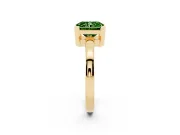 Radiant Cut Solitaire Engagement Ring Setting for a Fancy Green Lab-Grown Diamond | Flat Tab Prongs | Yellow Gold