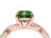 Cushion Cut Twist Engagement Ring Setting for a Fancy Green Lab-Grown Diamond | Rose Gold