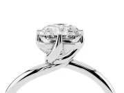 Radiant Cut Bypass Solitaire Engagement Ring Setting | Plain Polished Band | White Gold