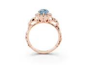 Marquise Filigree Halo Engagement Ring Setting for a Fancy Blue Lab-Grown Diamond | Rose Gold