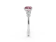 Heart-Shaped 3-Stone Engagement Ring Setting for a Fancy Pink Lab-Grown Diamond | Platinum