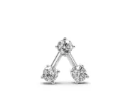 Round Lab-Grown Diamond Three-Stone Open Triangle Pendant Necklace | Prong Set | Sterling Silver