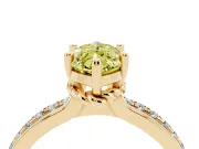 Marquise Channel Set Engagement Ring Setting for a Fancy Yellow Lab-Grown Diamond | Rope Collar | Yellow Gold