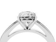 Radiant Cut Solitaire Engagement Ring Setting | Stepped Flat Band | Sterling Silver