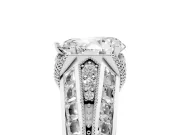 Pear-Shaped Vintage Milgrain Hidden Halo Engagement Ring Setting | Channel-Set Shoulders | Platinum