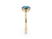 Round Cathedral Solitaire Engagement Ring Setting for a Fancy Blue Lab-Grown Diamond | Tulip Gallery | Yellow Gold