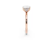 Princess Cut Micro-Prong Hidden Halo Engagement Ring Setting | Plain Band | Rose Gold