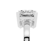 Asscher Cut Solitaire Engagement Ring Setting | Flat Tab Prongs | Sterling Silver