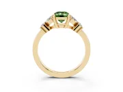 Emerald Cut Floral Engagement Ring Setting for a Fancy Green Lab-Grown Diamond | Yellow Gold