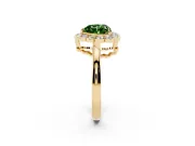 Heart-Shaped Halo Engagement Ring Setting for a Fancy Green Lab-Grown Diamond | Yellow Gold - Design NV-24719