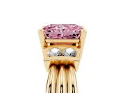 Radiant Cut Bar-Set Engagement Ring Setting for a Fancy Pink Lab-Grown Diamond | Yellow Gold