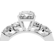 Radiant Cut Five Stone Engagement Ring Setting | Prong Set Side Stones | White Gold