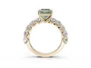 Princess Cut Engagement Ring Setting for a Fancy Green Lab-Grown Diamond | Yellow Gold - Design NV-24455