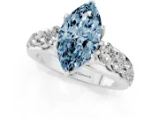 Marquise Graduated Engagement Ring Setting for a Fancy Blue Lab-Grown Diamond | Platinum
